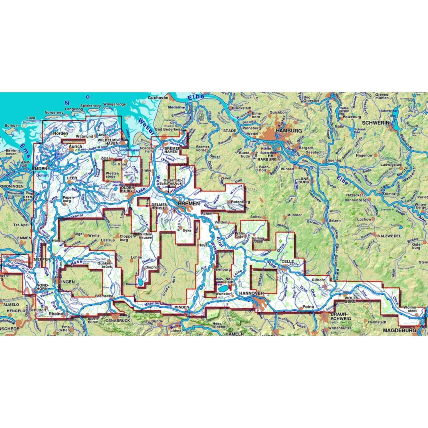 TOURENATLAS TA2 WASSERWANDERN 02 WESER-EMS - Wasserkarte – Bild 2